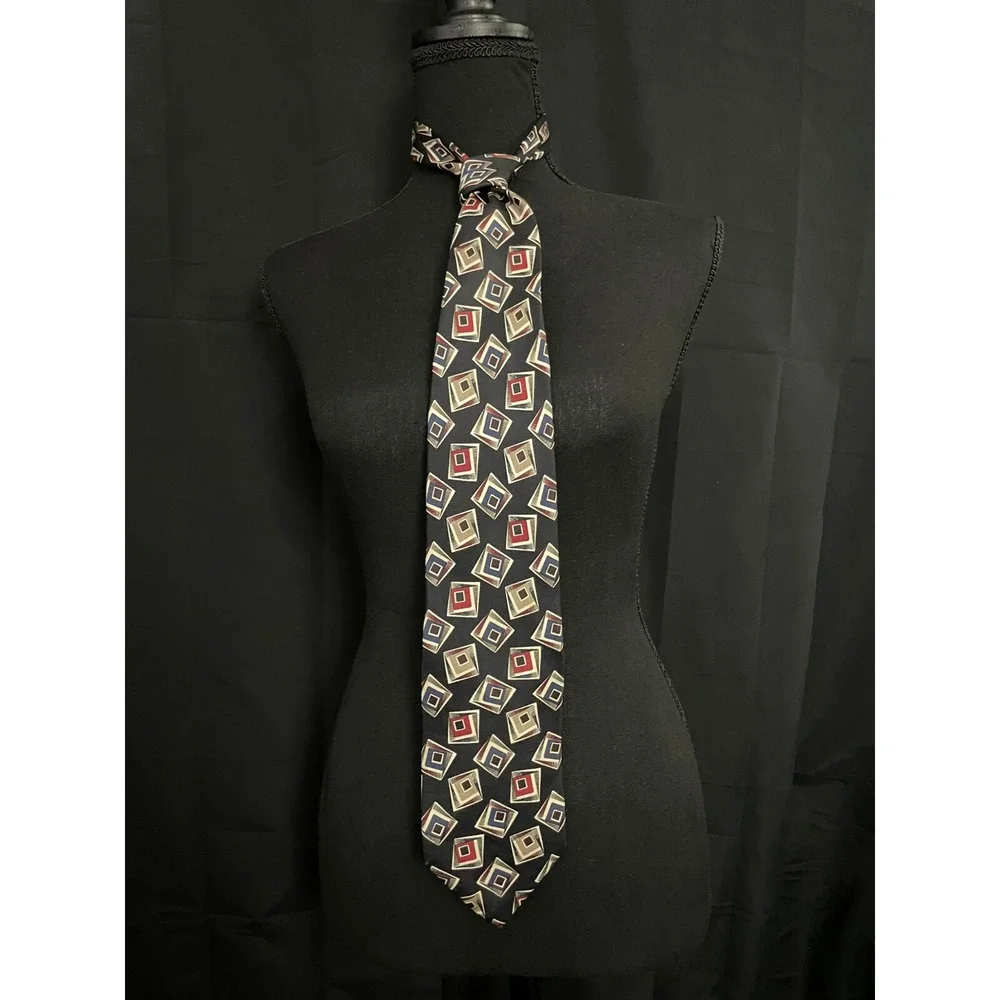 Lot of 2 Patterned Ties LORD & TAYLOR + MICHAEL JACOBS‎ Geometric Silk Neckwear